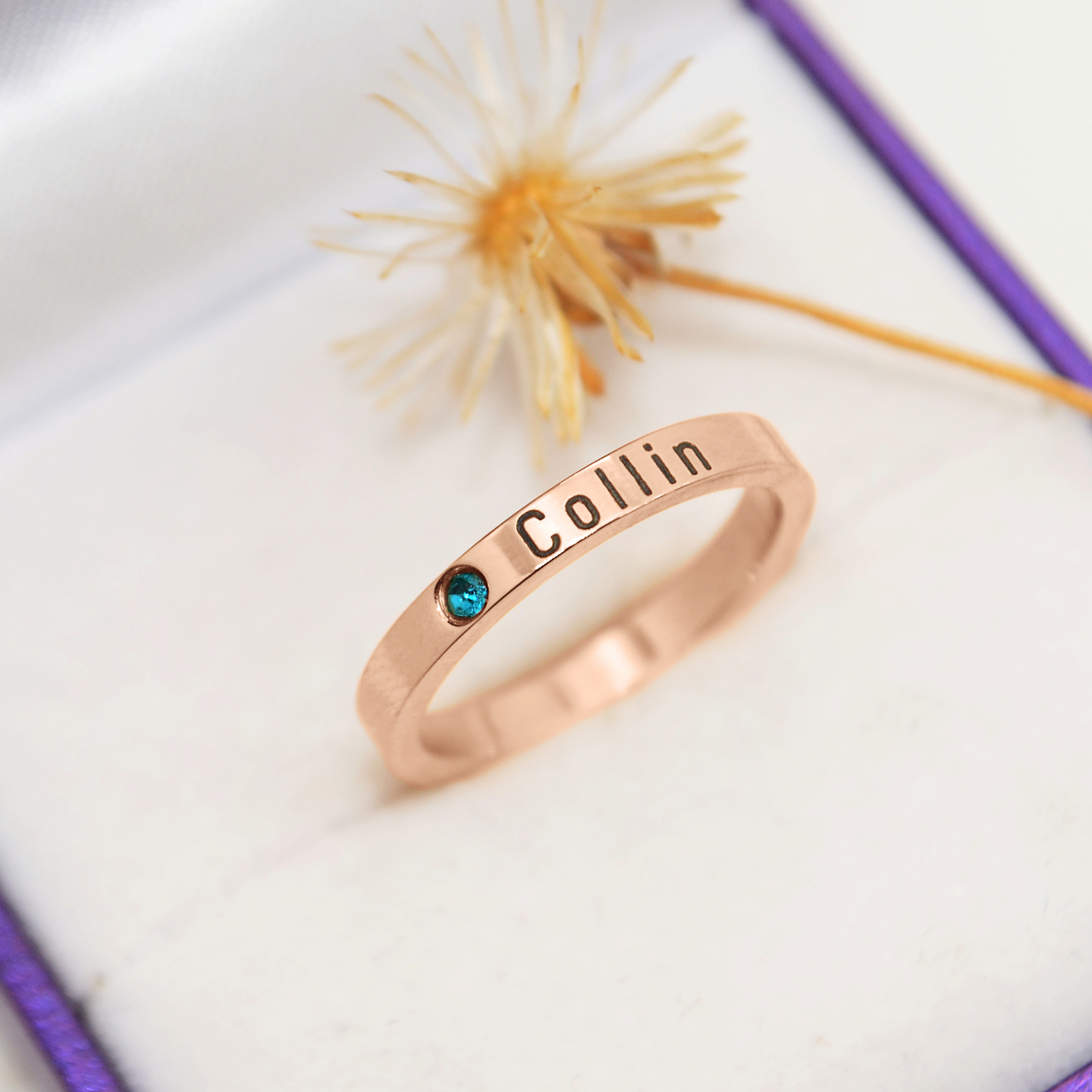 Stackable Personalised Birthstone Ring